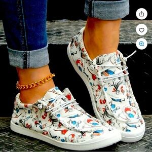 Cartoon print loafers unisex size US men's 9.5 or 10, women US size 12 or 12.5